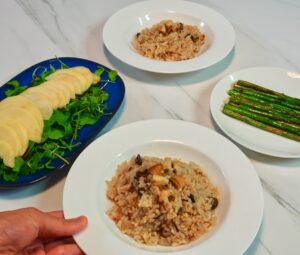 전복 리조또 & 아스파라거스 레몬 구이