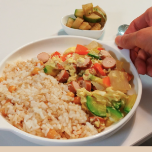 Sausage rice bowl